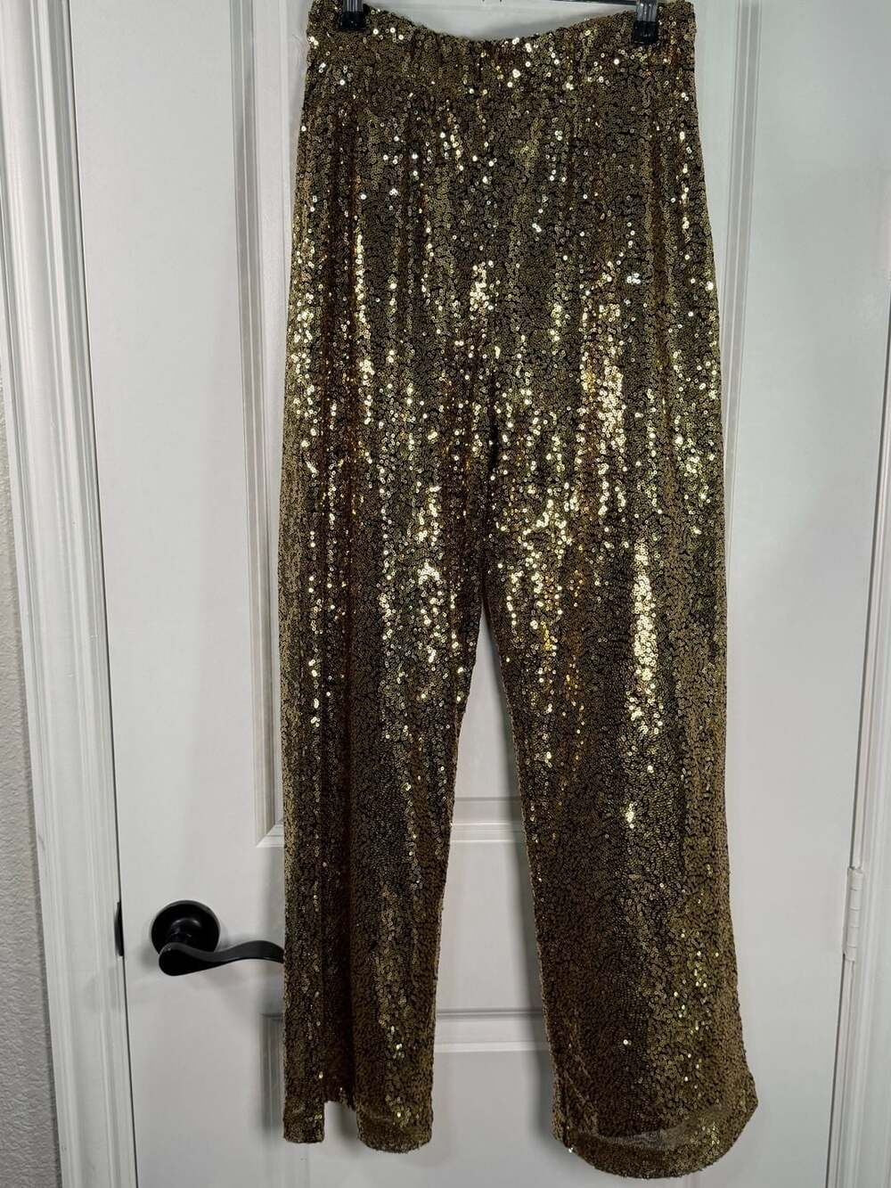 Sundays by WeAreSundays Kyran Gold Sequin Wide Leg Pants Size S